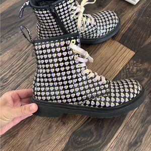 Dr. Martens patent Heart Patterned Boots